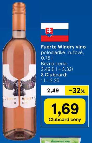 Fuerte Winery víno, 0,75 l