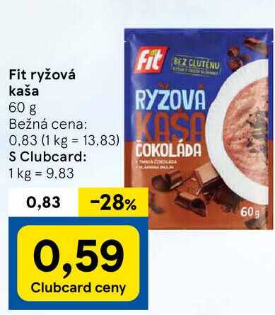 Fit ryžová kaša, 60 g