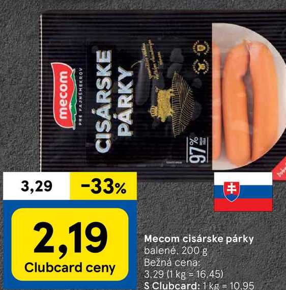 Mecom cisárske párky, 200 g