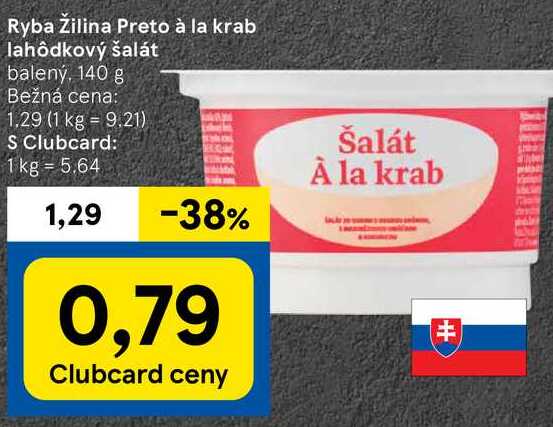 Ryba Žilina Preto à la krab lahôdkový šalát, 140 g 