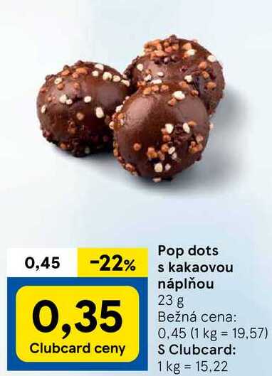 Pop dots s kakaovou náplňou, 23 g