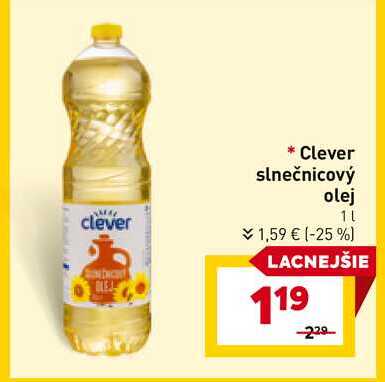 Clever slnečnicový olej 1L