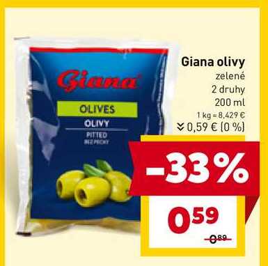 Giana olivy zelené 2 druhy 200 ml 