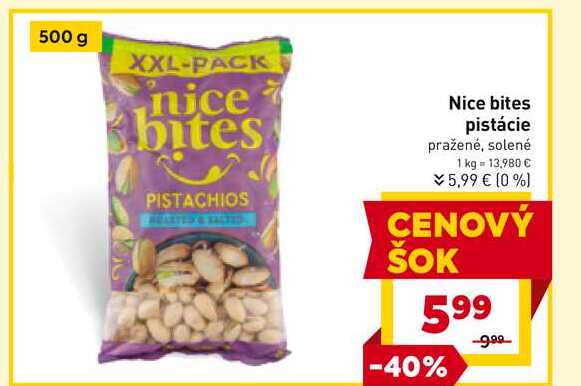 Nice bites pistácie pražené, solené 1 kg 