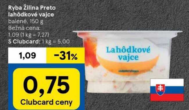 Ryba Žilina Preto lahôdkové vajce balené, 150 g 