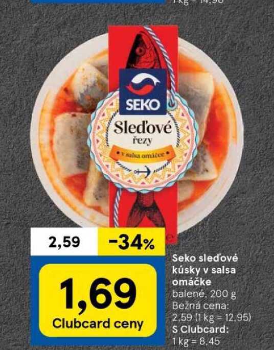 SEKO Sledové kúsky v salsa omáčke balené, 200 g 