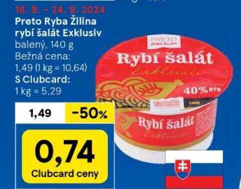 Preto Ryba Žilina rybí šalát Exklusiv balený, 140 g 