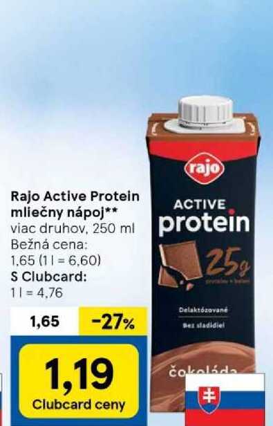 Rajo Active Protein mliečny nápoj 250ml