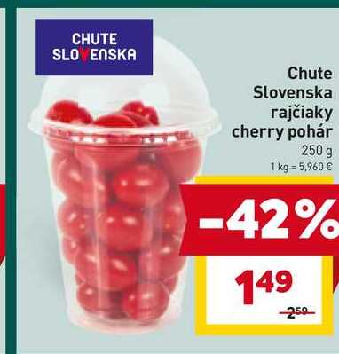 Chute Slovenska rajčiaky cherry pohár 250 g