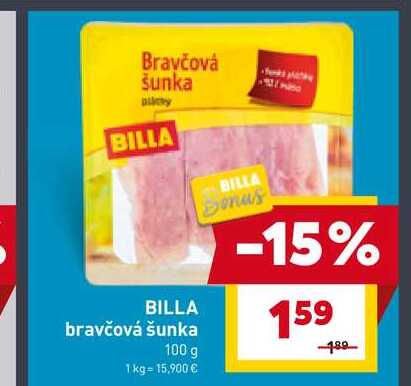 BILLA bravčová šunka 100 g