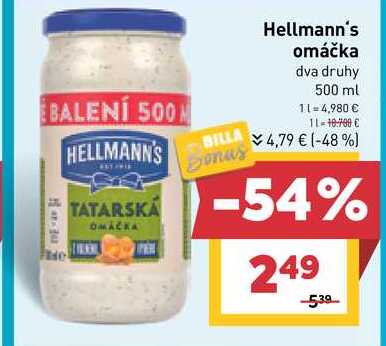 Hellmann's Tatárska omáčka 500 ml