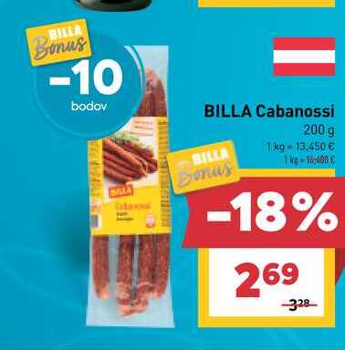 BILLA Cabanossi 200 g 