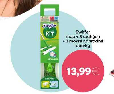 Swiffer KIT Swiffer mop + 8 suchych + 3 mokré náhradné utierky 