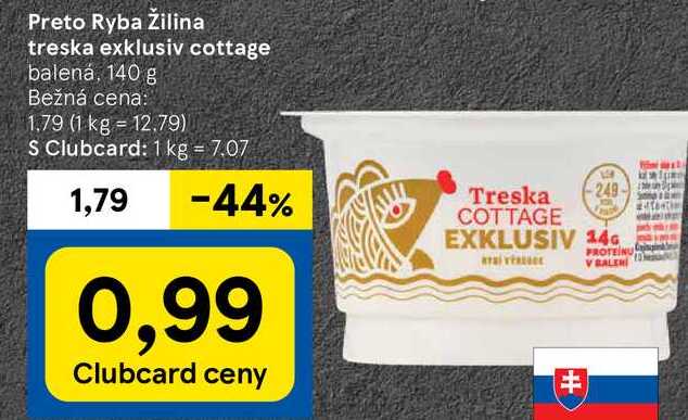 Preto Ryba Žilina treska exklusiv cottage, 140 g