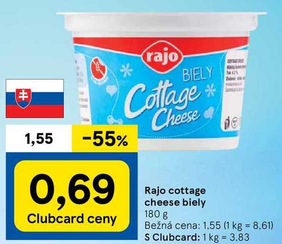 Rajo cottage cheese biely, 180 g