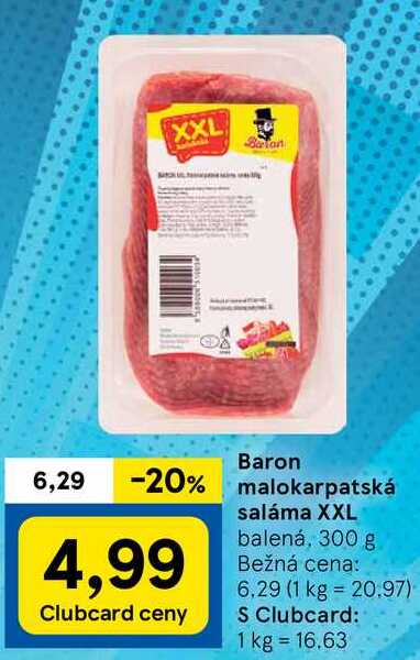 Baron malokarpatská saláma XXL, 300 g