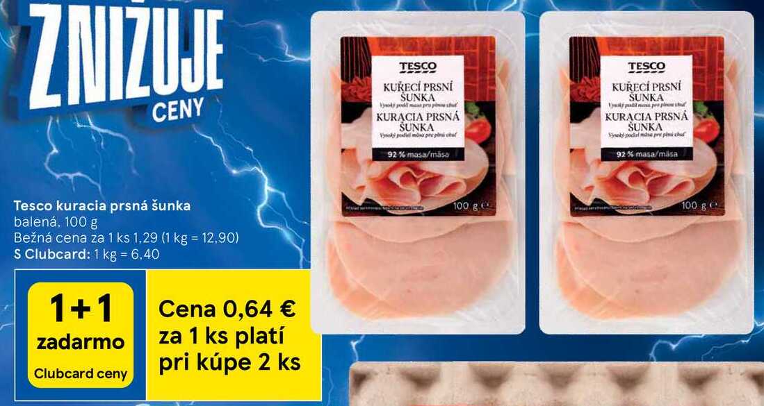 Tesco kuracia prsná šunka, 100 g