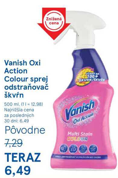 Vanish Oxi Action Colour sprej odstraňovač škvŕn, 500 ml