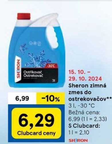 Sheron zimná zmes do ostrekovačov, 3 l