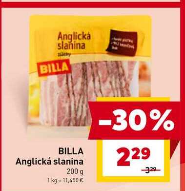 BILLA Anglická slanina 200 g 