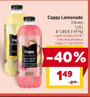 Cappy Lemonade 2 druhy 1,25l