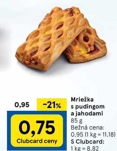 Mriežka s pudingom a jahodami, 85 g 