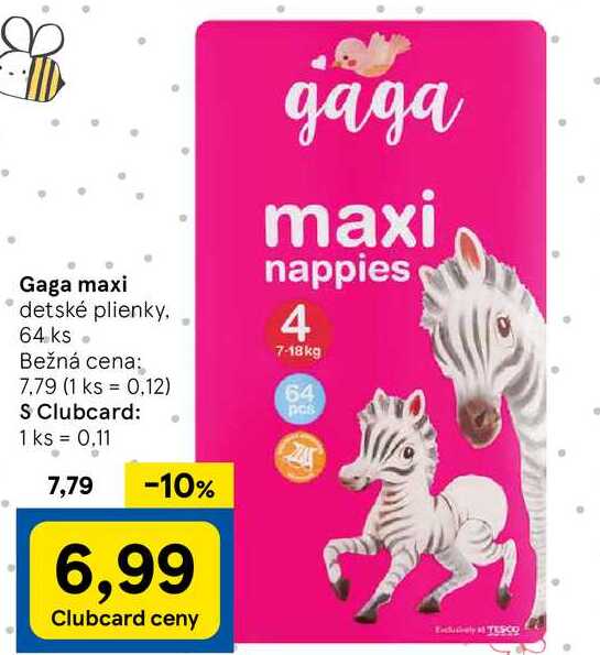 Gaga maxi detské plienky, 64 ks 