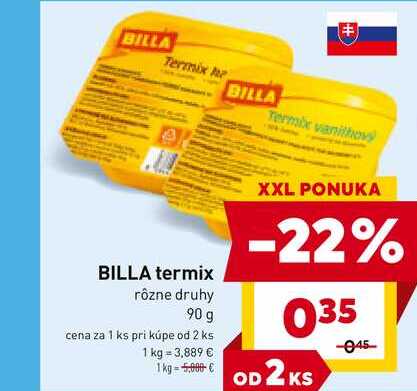 BILLA termix rôzne druhy 90g 