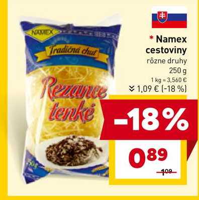 Namex cestoviny rôzne druhy 250 g 