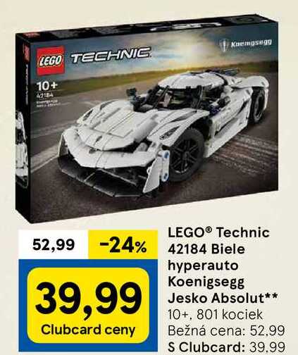  LEGO® Technic 42184 Biele hyperauto Koenigsegg Jesko Absolut