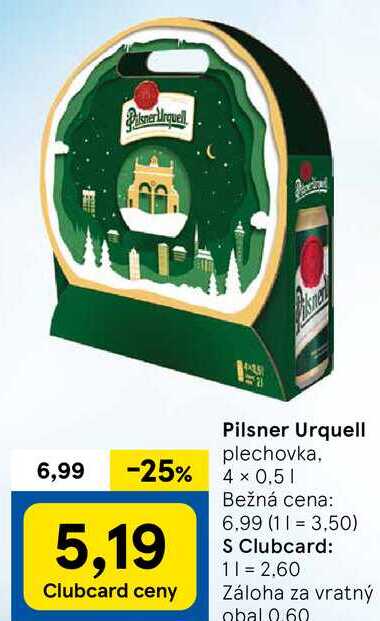 Pilsner Urquell, 4x 0,5 l v akcii