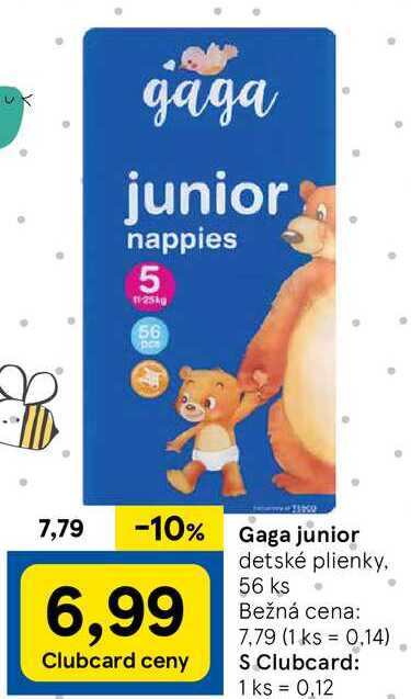 Gaga junior detské plienky, 56 ks