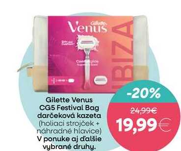 Gilette Venus CG5 Festival Bag darčeková kazeta (holiaci strojček+ náhradné hlavice) 