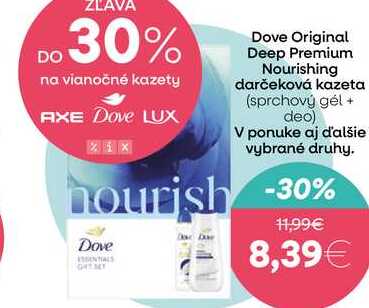 Dove Original Deep Premium Nourishing darčeková kazeta (sprchový gél + deo) 