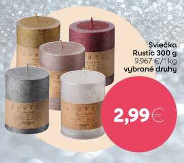 Sviečka Rustic 300 g 