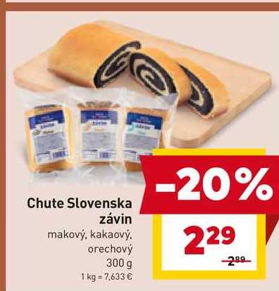 Chute Slovenska závin makový, kakaový, orechový 300 g 