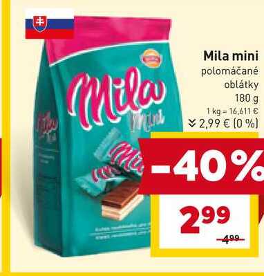 Mila mini polomáčané oblátky 180 g