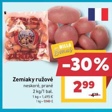 Zemiaky ružové neskoré, prané 2 kg/1 bal. 