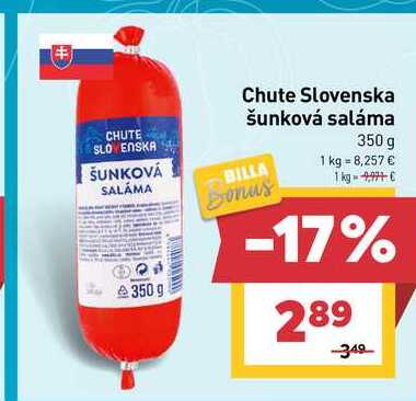 Chute Slovenska šunková saláma 350 g