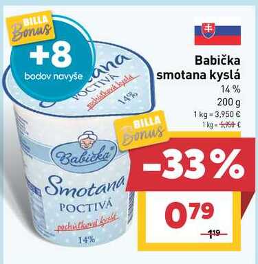 Babička smotana kyslá 14% 200 g 