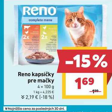 Reno kapsičky pre mačky 4 x 100 g