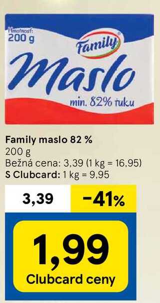 Family Maslo 82%, 200 g