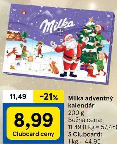 Milka adventný kalendár, 200 g 