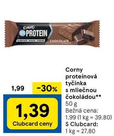 Corny proteínová tyčinka s mliečnou čokoládou, 50 g