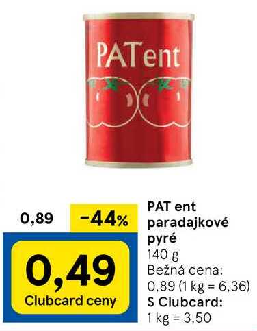 PAT ent paradajkové pyré, 140 g