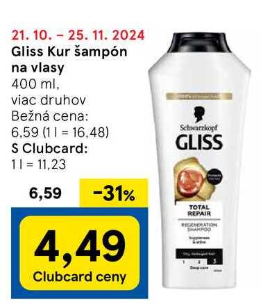 Gliss Kur šampón na vlasy, 400 ml