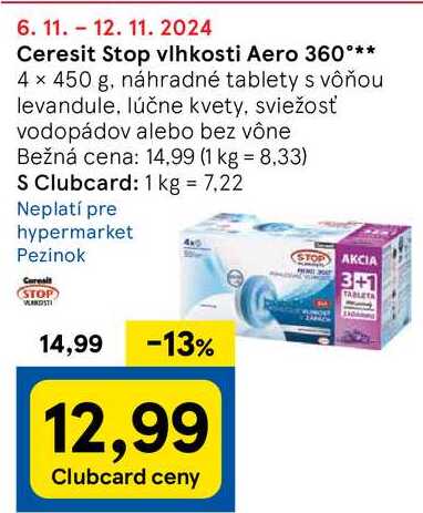 Ceresit Stop vlhkosti Aero 360°, 4x 450 g