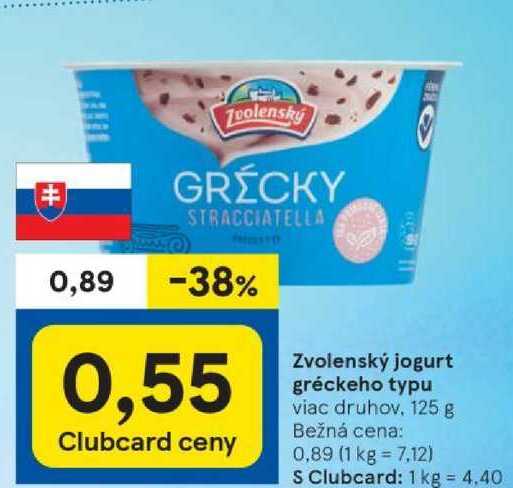 Zvolenský jogurt gréckeho typu, 125 g