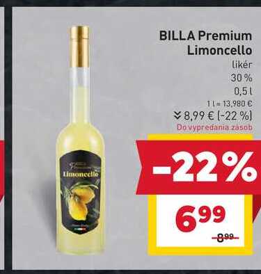 BILLA Premium Limoncello Likér 30% 0,5l