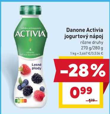 Danone Activia jogurtový nápoj rôzne druhy 270 g/280 g  